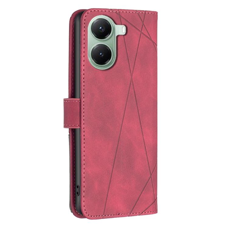 For Xiaomi Poco X7 Pro Magnetic Buckle Rhombus Texture Leather Phone Case
