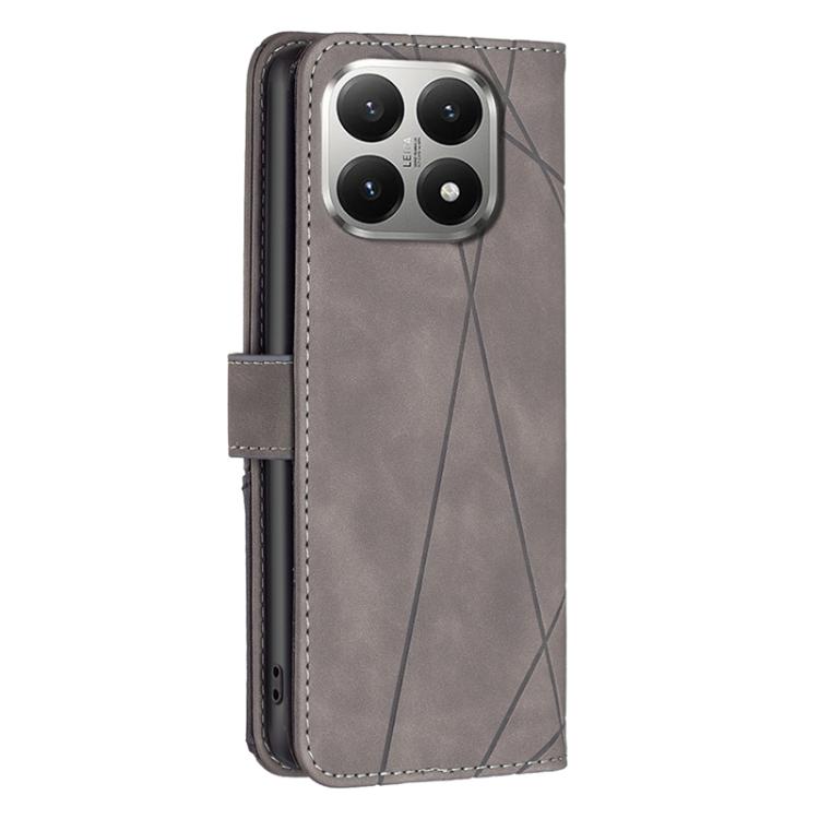 For Xiaomi 15T 5G Magnetic Buckle Rhombus Texture Leather Phone Case