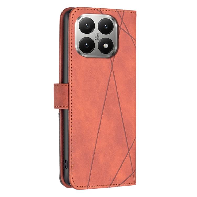 For Xiaomi 15T 5G Magnetic Buckle Rhombus Texture Leather Phone Case