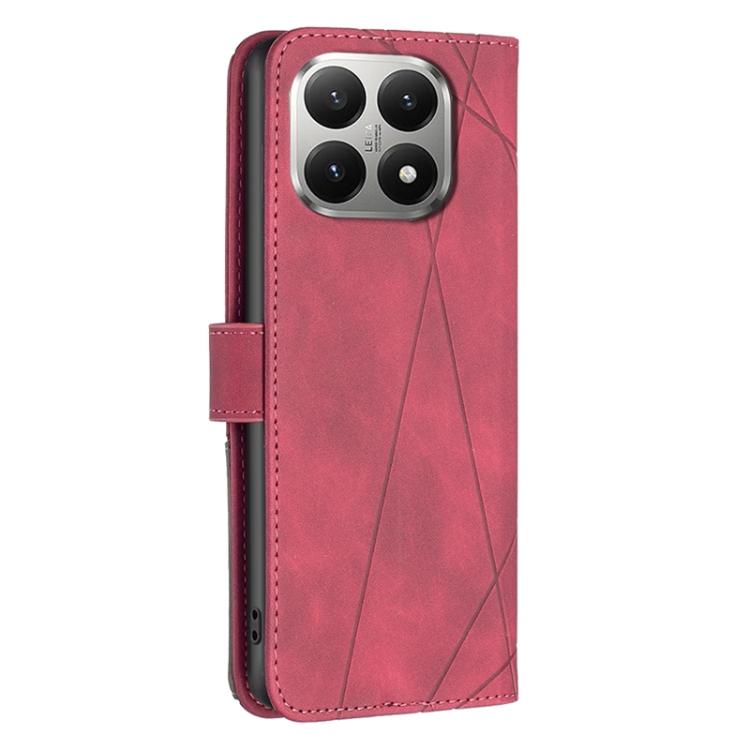For Xiaomi 15T 5G Magnetic Buckle Rhombus Texture Leather Phone Case