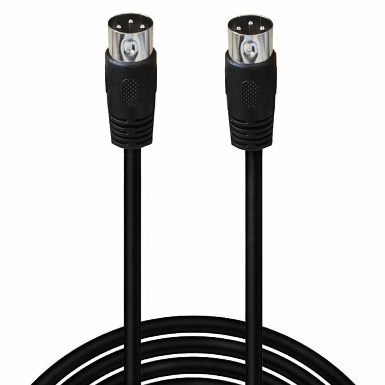 DIN Male to Male 3 Pin Signal Transmission for TV, DVD Player Adapter Cable, Length:1m - Black