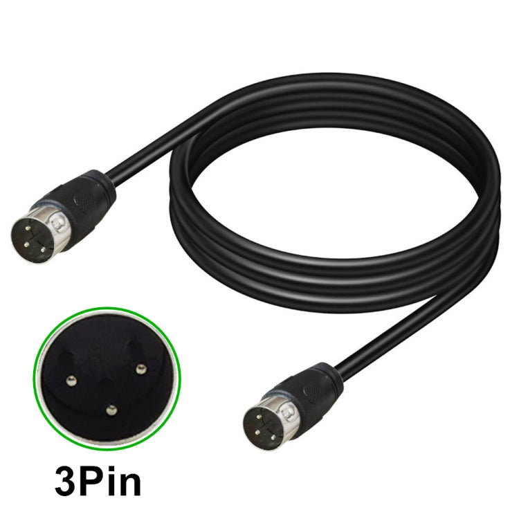 DIN Male to Male 3 Pin Signal Transmission for TV, DVD Player Adapter Cable, Length:1.5m - Black