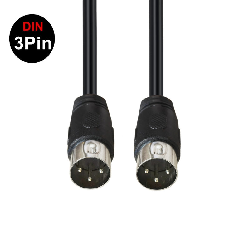 DIN Male to Male 3 Pin Signal Transmission for TV, DVD Player Adapter Cable, Length:1.5m - Black