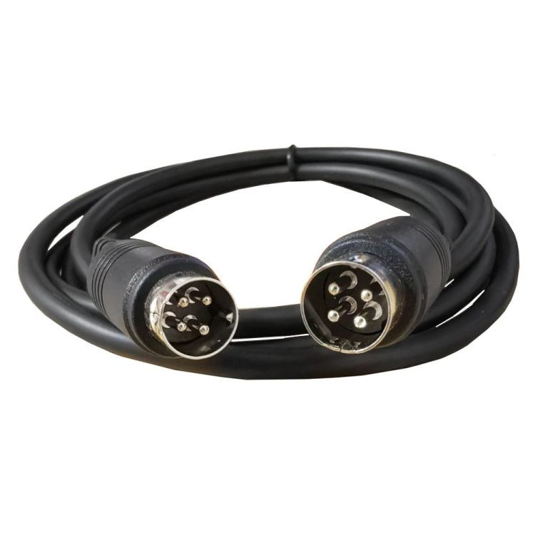 MD DIN 4 Pin Male to Male AC/DC Power Audio Adapter Cable, Length:1.5m - Black