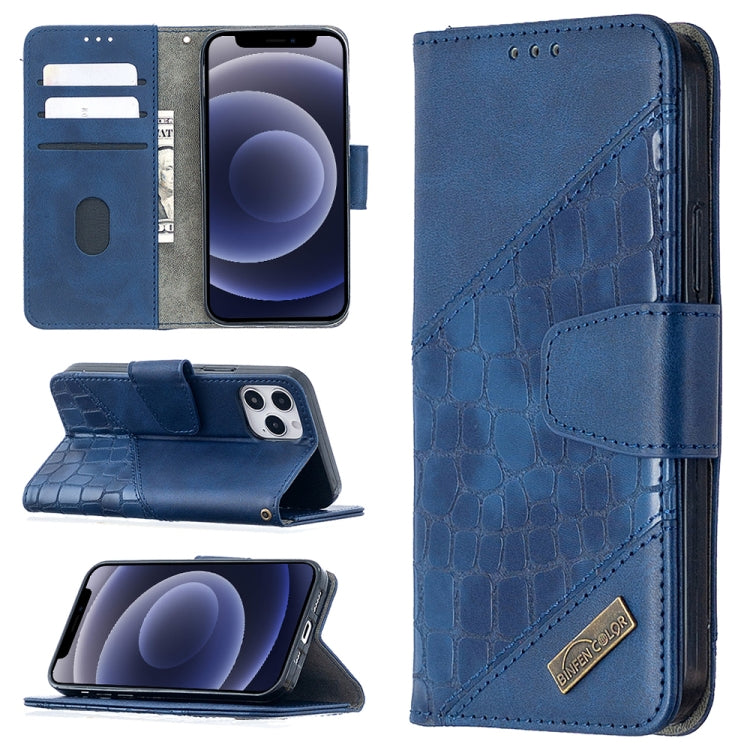 For iPhone 12 mini Matching Color Crocodile Texture Horizontal Flip PU Leather Case with Wallet & Holder & Card Slots