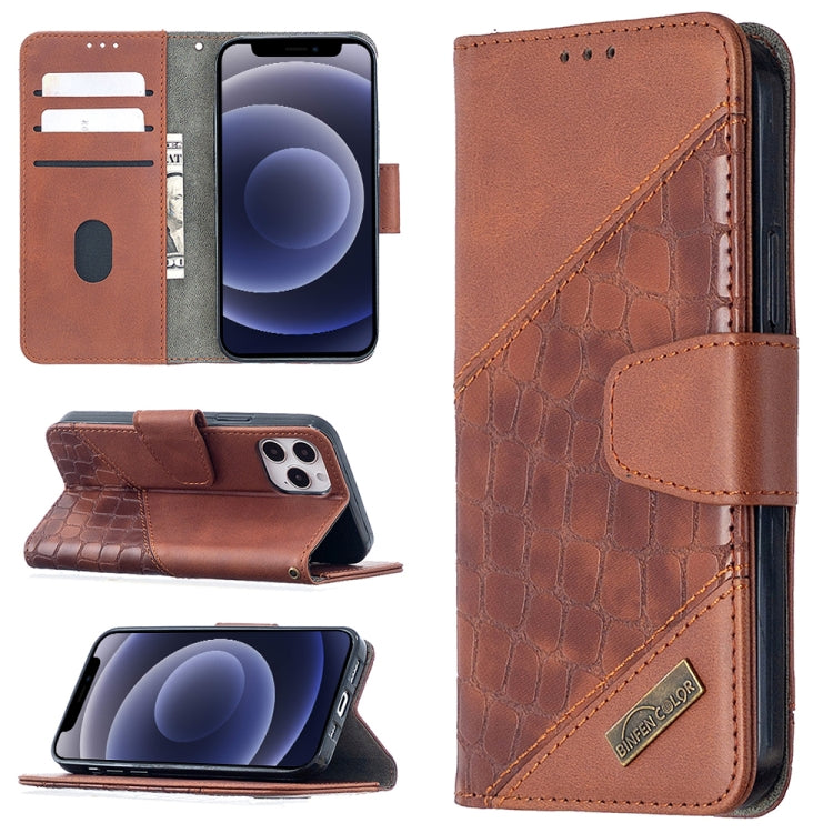 For iPhone 12 mini Matching Color Crocodile Texture Horizontal Flip PU Leather Case with Wallet & Holder & Card Slots
