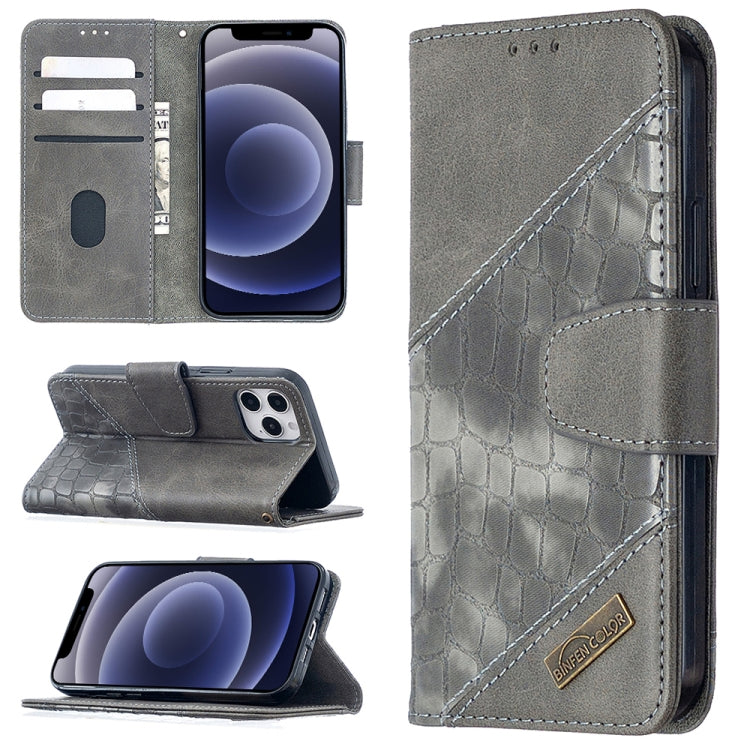For iPhone 12 mini Matching Color Crocodile Texture Horizontal Flip PU Leather Case with Wallet & Holder & Card Slots