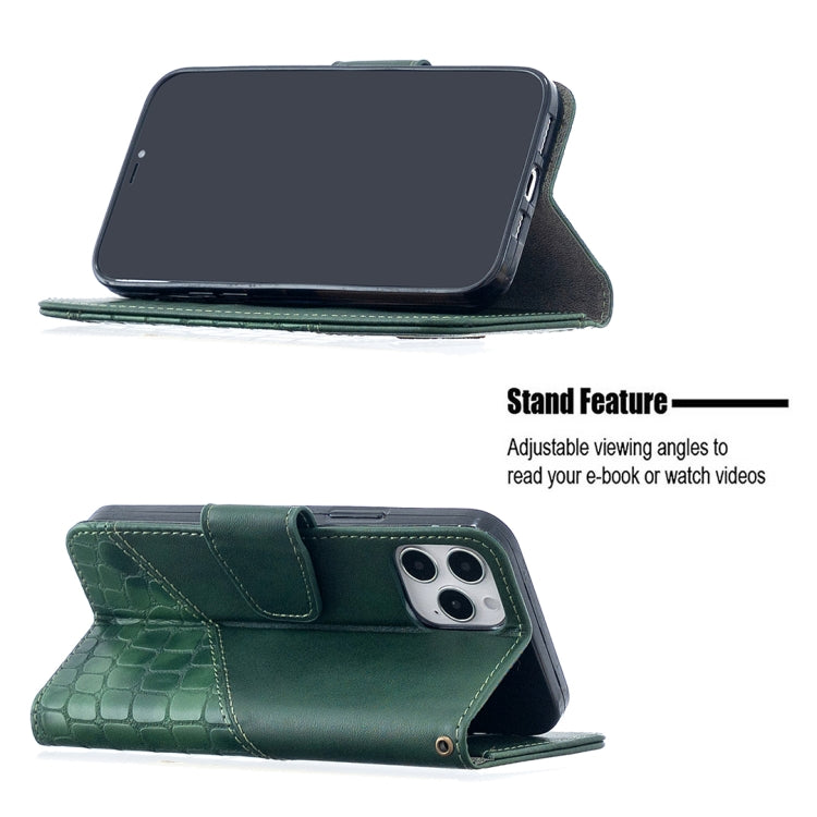 For iPhone 12 mini Matching Color Crocodile Texture Horizontal Flip PU Leather Case with Wallet & Holder & Card Slots