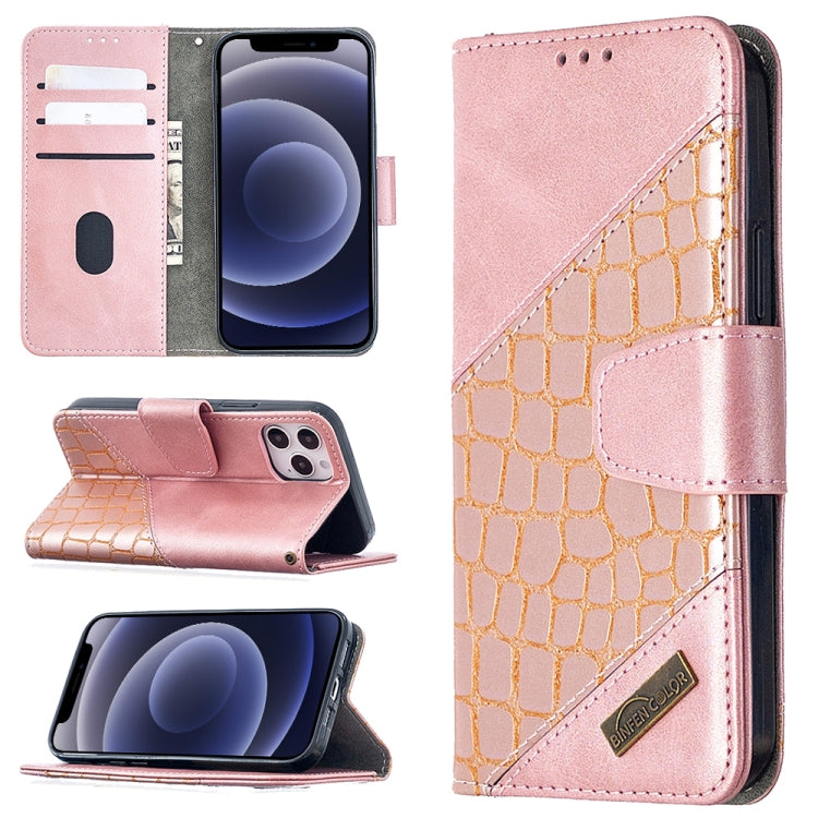 For iPhone 12 mini Matching Color Crocodile Texture Horizontal Flip PU Leather Case with Wallet & Holder & Card Slots