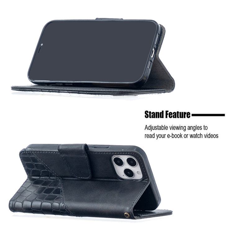 For iPhone 12 / 12 Pro Matching Color Crocodile Texture Horizontal Flip PU Leather Case with Wallet & Holder & Card Slots
