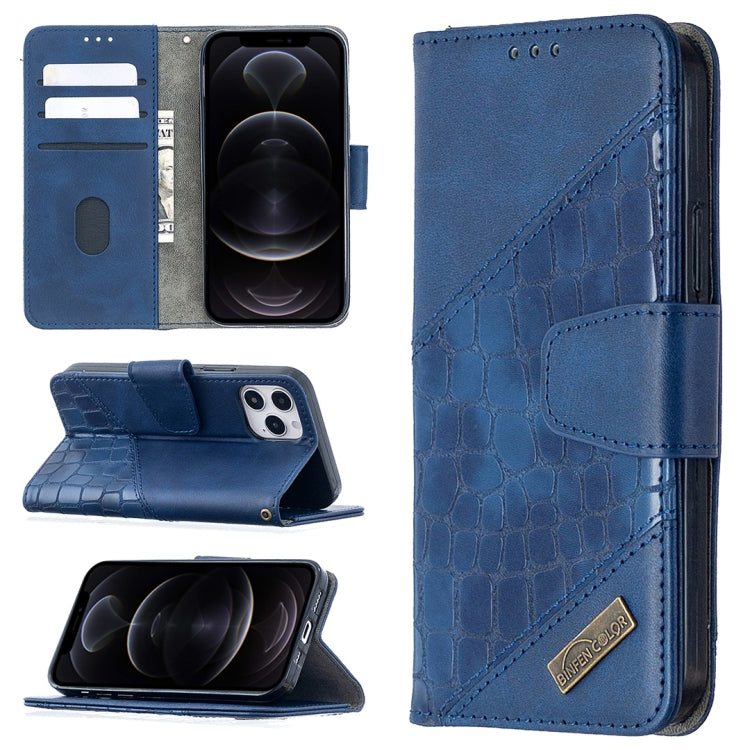 For iPhone 12 / 12 Pro Matching Color Crocodile Texture Horizontal Flip PU Leather Case with Wallet & Holder & Card Slots