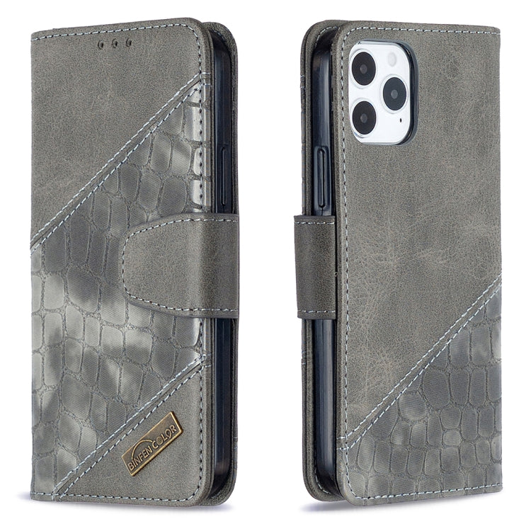 For iPhone 12 / 12 Pro Matching Color Crocodile Texture Horizontal Flip PU Leather Case with Wallet & Holder & Card Slots