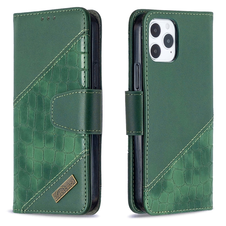 For iPhone 12 / 12 Pro Matching Color Crocodile Texture Horizontal Flip PU Leather Case with Wallet & Holder & Card Slots