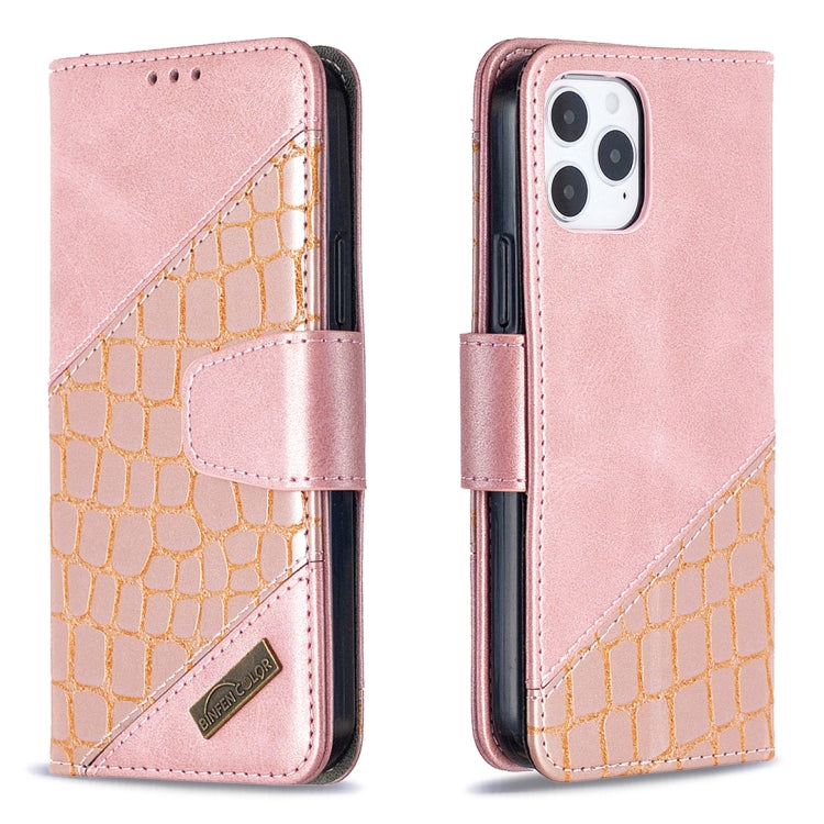 For iPhone 12 / 12 Pro Matching Color Crocodile Texture Horizontal Flip PU Leather Case with Wallet & Holder & Card Slots