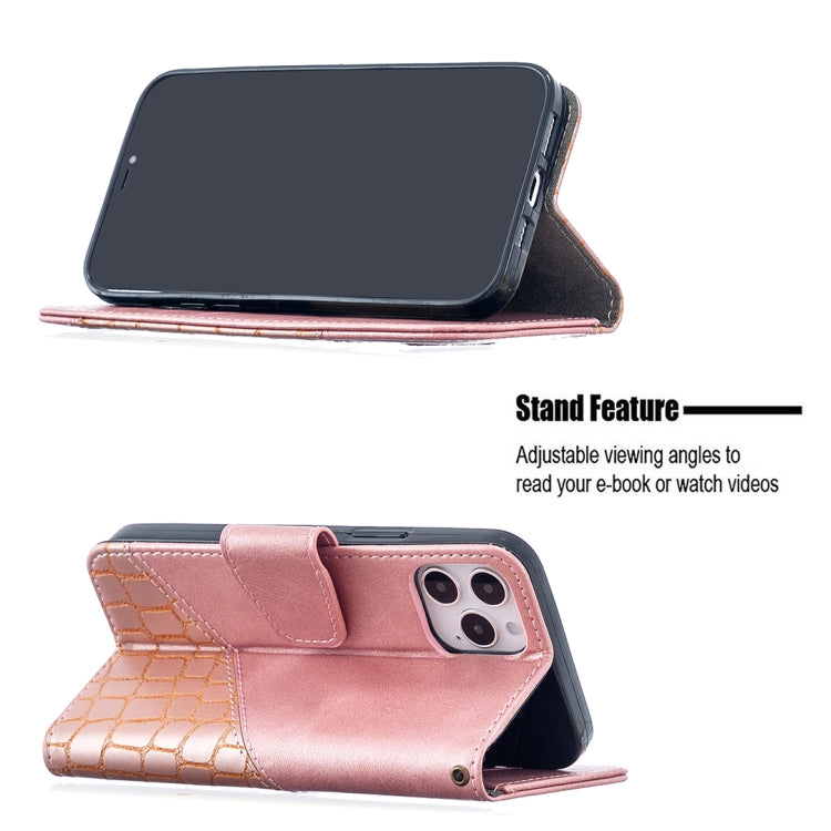 For iPhone 12 / 12 Pro Matching Color Crocodile Texture Horizontal Flip PU Leather Case with Wallet & Holder & Card Slots