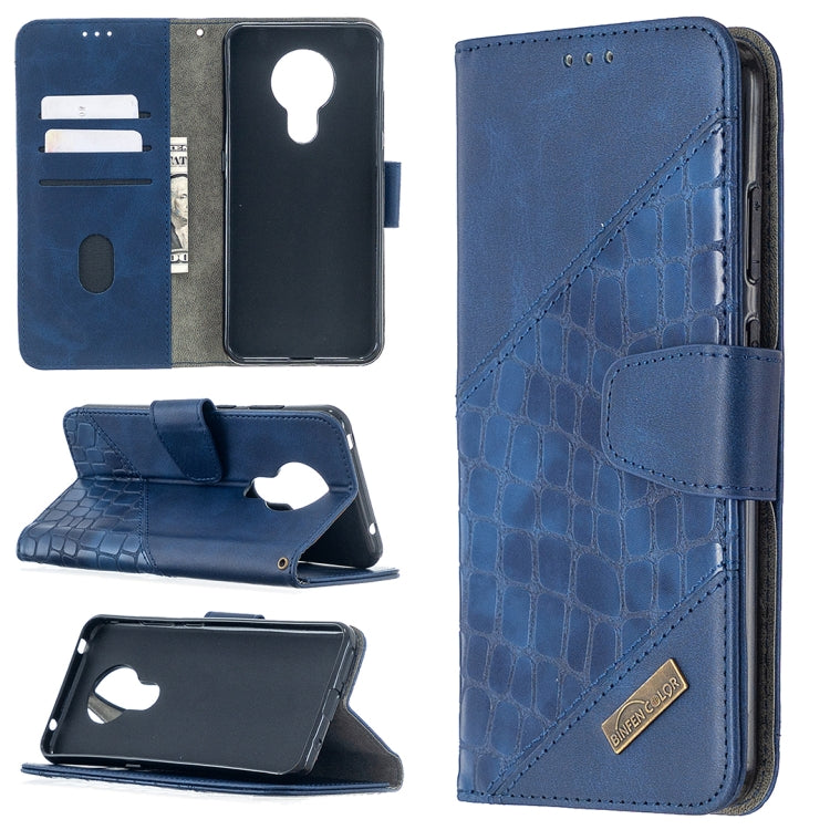 For Nokia 5.3 Matching Color Crocodile Texture Horizontal Flip PU Leather Case with Wallet & Holder & Card Slots