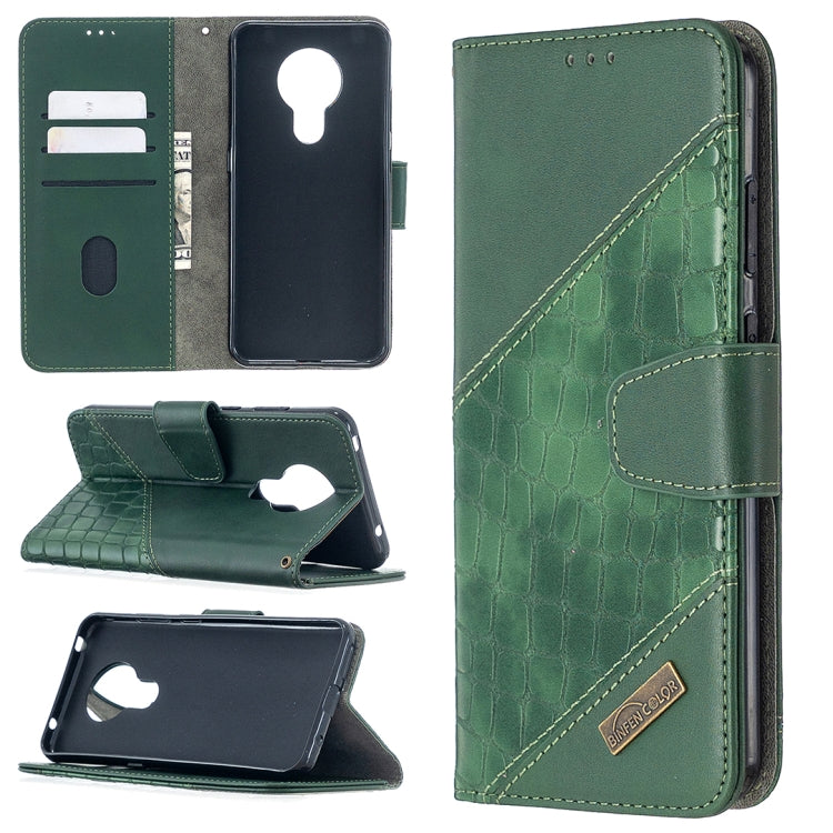 For Nokia 5.3 Matching Color Crocodile Texture Horizontal Flip PU Leather Case with Wallet & Holder & Card Slots