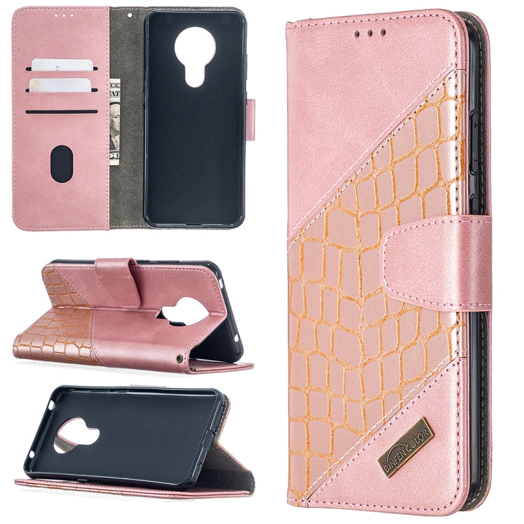For Nokia 5.3 Matching Color Crocodile Texture Horizontal Flip PU Leather Case with Wallet & Holder & Card Slots