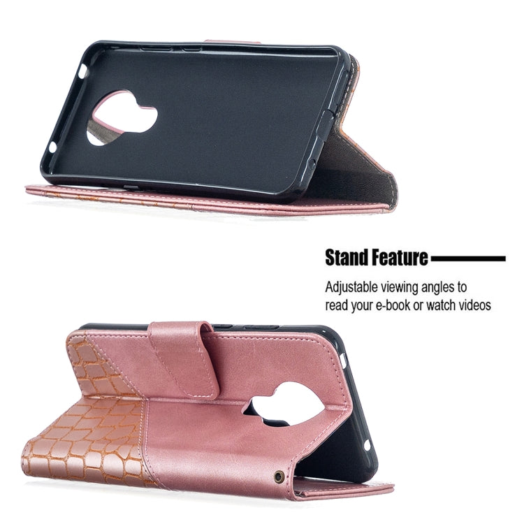 For Nokia 5.3 Matching Color Crocodile Texture Horizontal Flip PU Leather Case with Wallet & Holder & Card Slots