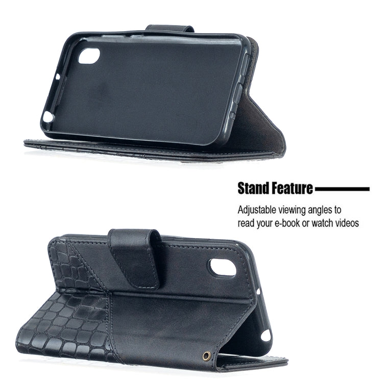For Huawei Y5(2019) Matching Color Crocodile Texture Horizontal Flip PU Leather Case with Wallet & Holder & Card Slots
