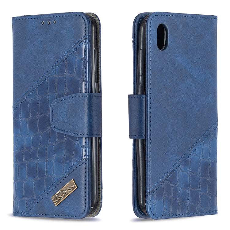 For Huawei Y5(2019) Matching Color Crocodile Texture Horizontal Flip PU Leather Case with Wallet & Holder & Card Slots