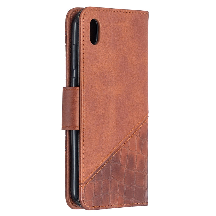 For Huawei Y5(2019) Matching Color Crocodile Texture Horizontal Flip PU Leather Case with Wallet & Holder & Card Slots