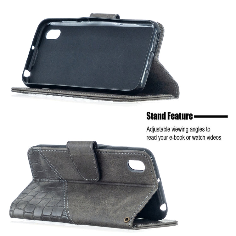 For Huawei Y5(2019) Matching Color Crocodile Texture Horizontal Flip PU Leather Case with Wallet & Holder & Card Slots