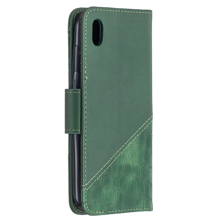 For Huawei Y5(2019) Matching Color Crocodile Texture Horizontal Flip PU Leather Case with Wallet & Holder & Card Slots