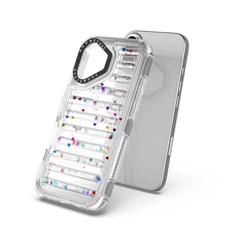 For iPhone 16 Pro Capsule Glitter TPU Hybrid PC Airbag Phone Case