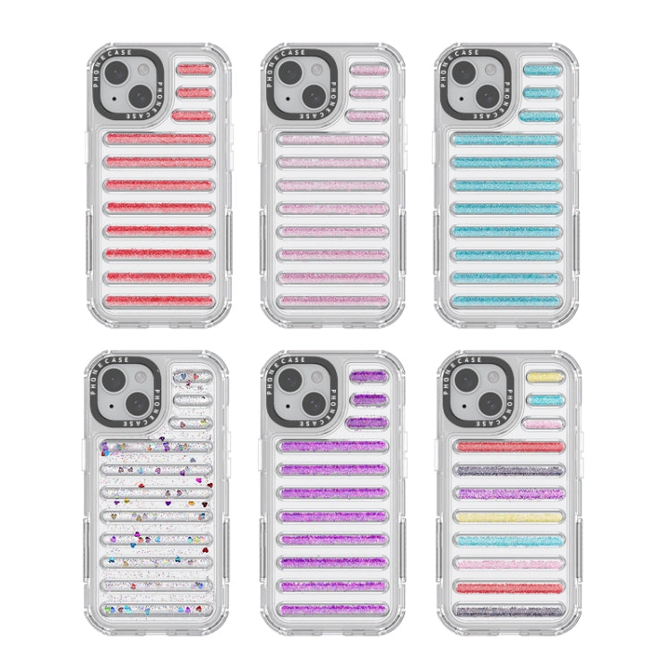 For iPhone 15 Pro Capsule Glitter TPU Hybrid PC Airbag Phone Case