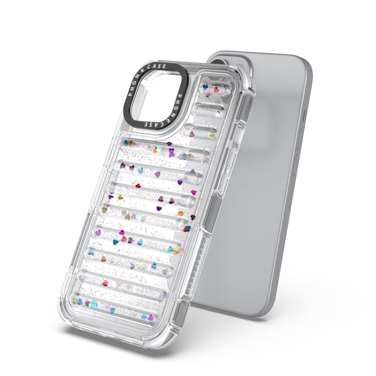 For iPhone 15 Plus / 14 Plus Capsule Glitter TPU Hybrid PC Airbag Phone Case
