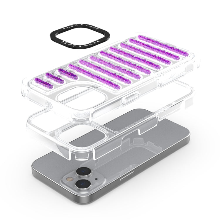 For iPhone 14 Pro Max Capsule Glitter TPU Hybrid PC Airbag Phone Case