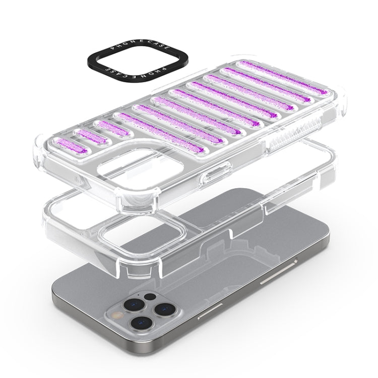 For iPhone 12 / 12 Pro Capsule Glitter TPU Hybrid PC Airbag Phone Case
