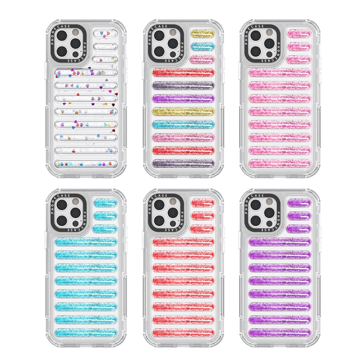 For iPhone 12 / 12 Pro Capsule Glitter TPU Hybrid PC Airbag Phone Case