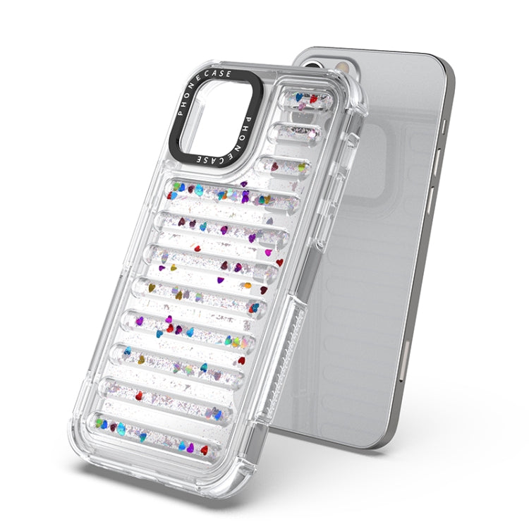 For iPhone 12 Pro Max Capsule Glitter TPU Hybrid PC Airbag Phone Case