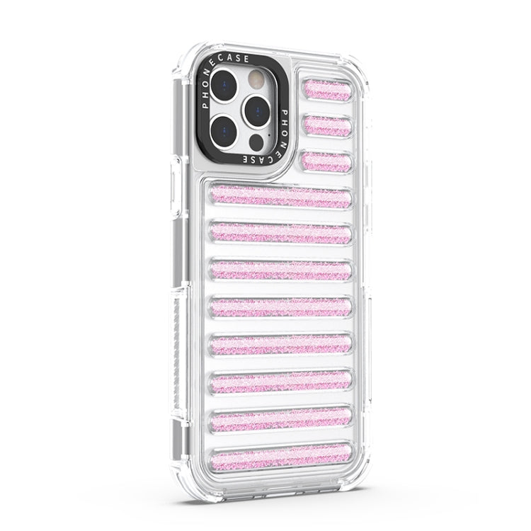 For iPhone 12 Pro Max Capsule Glitter TPU Hybrid PC Airbag Phone Case