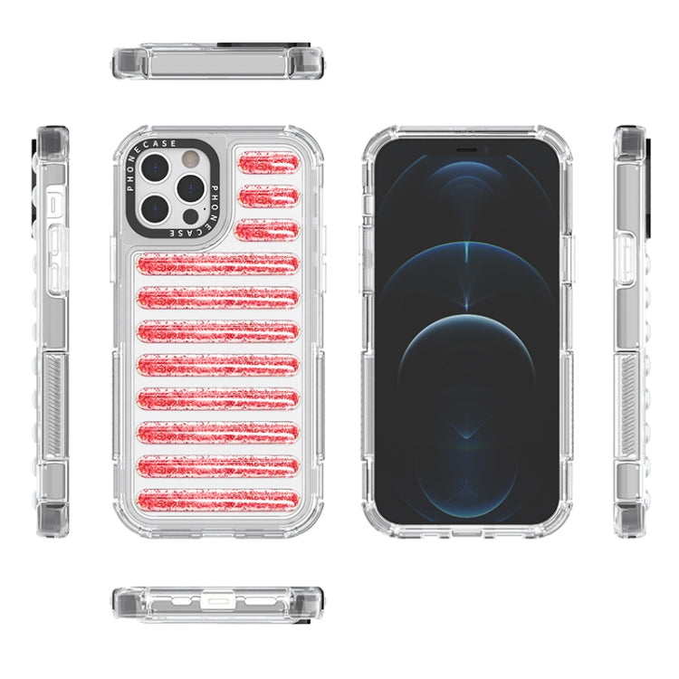 For iPhone 12 Pro Max Capsule Glitter TPU Hybrid PC Airbag Phone Case