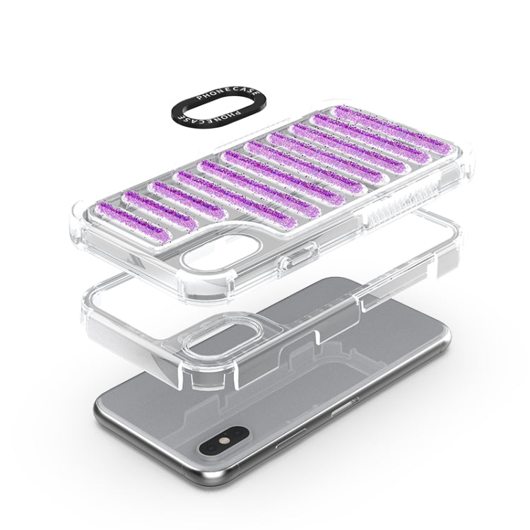For iPhone XS / X Capsule Glitter TPU Hybrid PC Airbag Phone Case