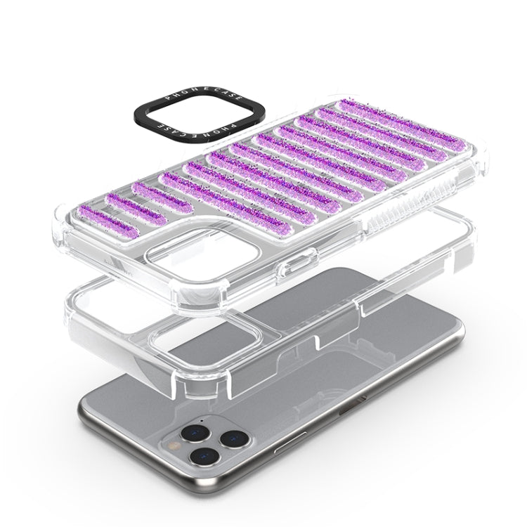For iPhone 11 Pro Max Capsule Glitter TPU Hybrid PC Airbag Phone Case