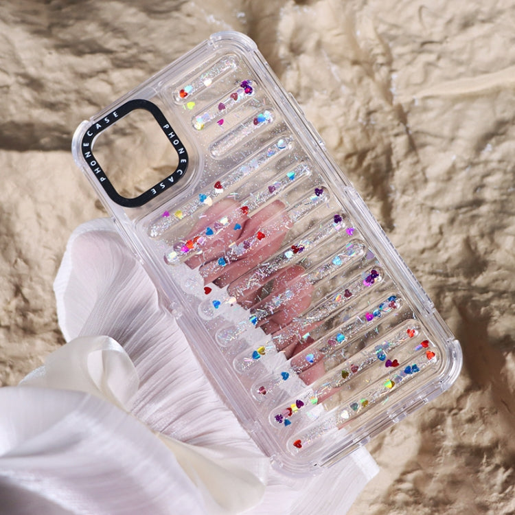 For iPhone 11 Pro Max Capsule Glitter TPU Hybrid PC Airbag Phone Case