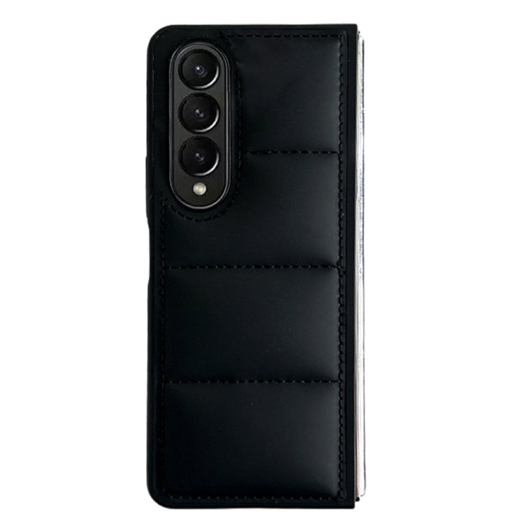 For Samsung Galaxy Z Fold4 Cotton Filling Eiderdown Airbag Phone Case - Black