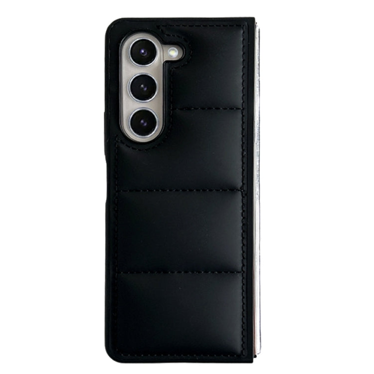 For Samsung Galaxy Z Fold5 Cotton Filling Eiderdown Airbag Phone Case - Black