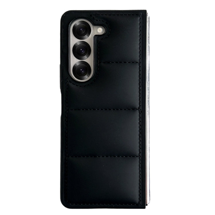For Samsung Galaxy Z Fold6 Cotton Filling Eiderdown Airbag Phone Case - Black