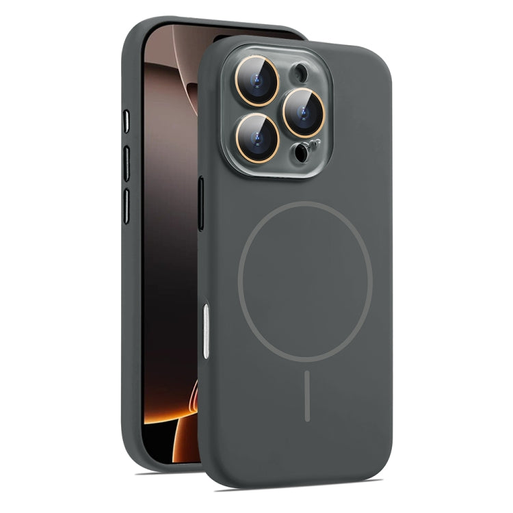 For iPhone 16 Pro Max AG Fine Hole Liquid Silicone MagSafe Magnetic Phone Case
