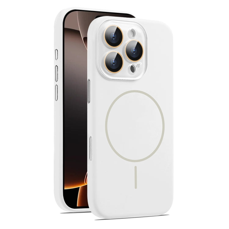 For iPhone 16 Pro Max AG Fine Hole Liquid Silicone MagSafe Magnetic Phone Case