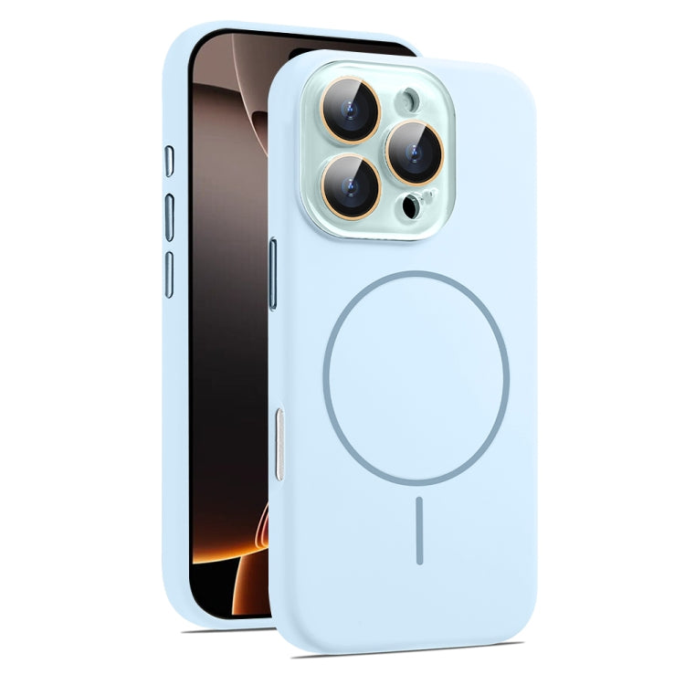 For iPhone 16 Pro AG Fine Hole Liquid Silicone MagSafe Magnetic Phone Case
