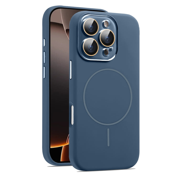 For iPhone 16 Pro AG Fine Hole Liquid Silicone MagSafe Magnetic Phone Case