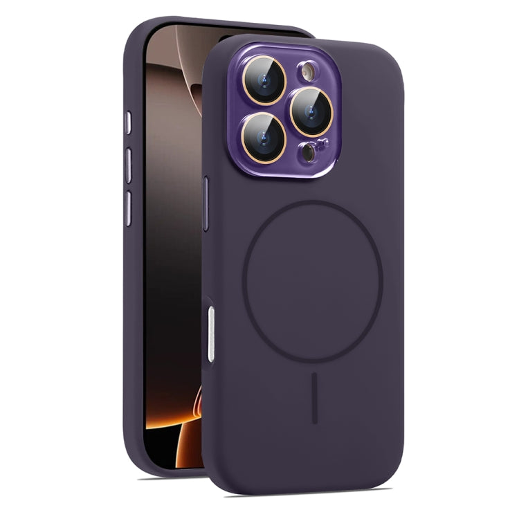 For iPhone 16 Pro AG Fine Hole Liquid Silicone MagSafe Magnetic Phone Case