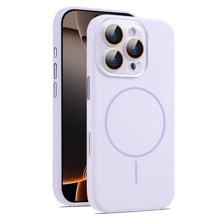 For iPhone 16 Pro AG Fine Hole Liquid Silicone MagSafe Magnetic Phone Case