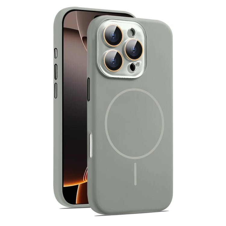 For iPhone 16 Pro AG Fine Hole Liquid Silicone MagSafe Magnetic Phone Case